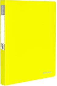 Фото 1/6 Папка 40 вкладышей BRAUBERG "Neon", 25 мм, неоновая желтая, 700 мкм, 227453