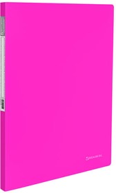 Фото 1/7 Папка с металлическим скоросшивателем и внутренним карманом BRAUBERG "Neon", 16 мм, розовая, до 100 листов, 0,7 мм, 227466