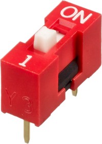 Фото 1/2 NDS-01-V, 1 Way Through Hole DIP Switch SPST, Raised Actuator