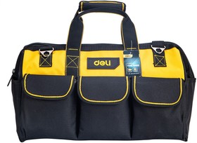 Фото 1/8 Ящики, сумки для инструментов Deli Сумка для инструментов Deli DL430117 400 x 200 x 270мм, 14 карманов, плечевой ремень, ткань Оксфорд