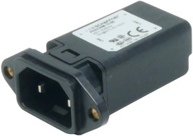 FN9274MB-1-05, IEC Power Connector, IEC C18 Inlet, 1 А, 250 В AC, Быстрое Соединение, Монтаж на Фланец, FN9274