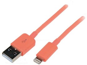 Фото 1/2 UA0200, Кабель USB 2.0 вилка USB A,вилка Apple Lightning 1м розовый