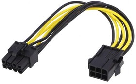 Фото 1/2 AK-CA-07, Кабель: питающий, PCI-E 6pin "папа", PCI-E 8pin "мама", 0,2м