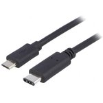 AK-USB-16, Кабель, USB 2.0, вилка micro USB B, вилка USB C, никелированные