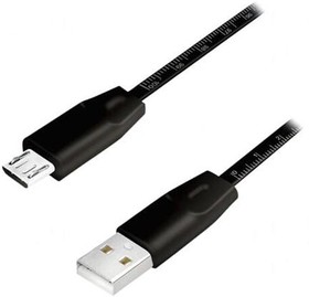 Фото 1/2 CU0158, Кабель, USB 2.0, вилка USB A, вилка micro USB B, 1м, черный
