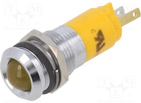 19210352, Индикат.лампа: LED; выпуклый; желтый; 24ВDC; O14мм; металл,пластик