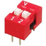 NDS02V, DIP Switches / SIP Switches Raised actuator standard dip 2 pos.