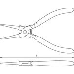 IRSP180 Щипцы прямые для стопорных колец с ПВХ рукоятками, сжим, 180 мм, 12-65 мм