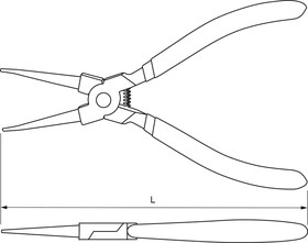 Фото 1/2 IRSP180 Щипцы прямые для стопорных колец с ПВХ рукоятками, сжим, 180 мм, 12-65 мм
