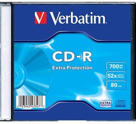 Фото 1/8 Verbatim Диски CD-R 700Mb 80 min 48-х/52-х (Slim case)[43347]