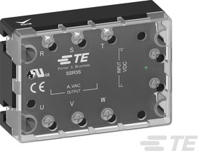 Фото 1/6 1-2345984-5, SSR3 Series Solid State Relay 3 Phase, 40 A Load, Panel Mount, 480 V ac Load