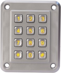 S.12100.241, IP67 12 Key ZAMAK 5 Illuminated Anti Vandal Keypad