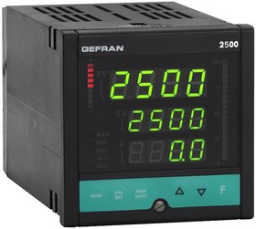 2500-0-0-0-0-0-1, 2500 PID Temperature Controller, 96 x 96 (1/4 DIN)mm, 100 V ac, 240 V ac Supply Voltage