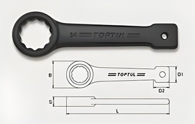 AAAR4141, Ключ ударно-силовой накидной упорный 41мм TOPTUL (AAAR4141)