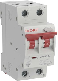 Фото 1/2 DKC YON max Автоматический выключатель дифференциального тока АВДТ MDR63N 1P+N 40A C 30mA 6kA тип A