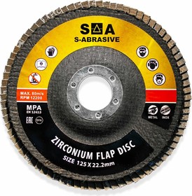 Лепестковый диск S-ABRASIVE (125x22.2 мм; P40; T27 плоский) 7930091775477
