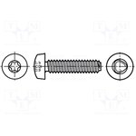 B2.5X5/BN13916, Винт с цилиндрической головкой Torx самонарез. M2,5x5мм