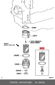 0415231080, Фильтр масляный Toyota Land Cruiser Prado 02-, RAV 4 05-; Lexus IS, GS картридж TOYOTA