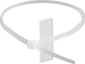 252100SR-M, Хомут P6.6 маркировочный, белый 2,5x100, горизонтальная табличка под замком 24,5x7,8, 1шт