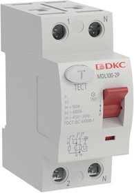 Фото 1/2 DKC YON max Устройство защитного отключения УЗО ВДТ MAX MDL100, 2P, 100mA, 80A,тип АС