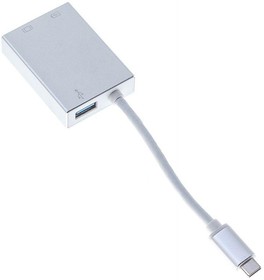 Фото 1/6 488059, Переходник Buro BHP (Адаптер) USB Type-C(m)(f) miniDP(f) 0.1м сереб