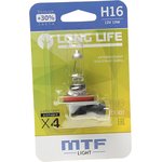 HLL1216B, Лампа 12V H16 19W PGJ19-3 +30% блистер (1шт.) Long Life MTF