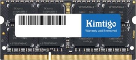 Фото 1/5 Память DDR3L 4Gb 1600MHz Kimtigo KMTS4G8581600 RTL PC3L-12800 CL11 SO-DIMM 204-pin 1.35В single rank Ret