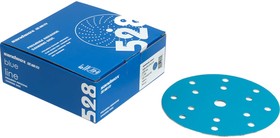 Фото 1/5 Диск шлифовальный на бумажной основе 528 Blue Ceramic Р120, 150 мм, 15 отверстий, 50 шт 528.150.120.15
