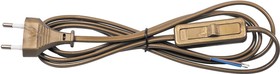 Фото 1/10 Сетевой шнур с выключателем, 230V 1.9м золото, KF-HK-1 23051