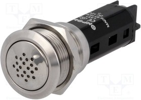 V19-BUZZER, Сирена антивандальная 19мм 12VDC 80dB