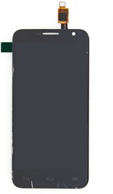 Дисплей (экран) в сборе с тачскрином для Alcatel OneTouch Idol 2 Mini черный