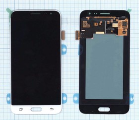 Дисплей (экран) в сборе с тачскрином для Samsung Galaxy J3 (2016) SM-J320F белый (Premium SC LCD)