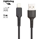 USB кабель BOROFONE BX16 Easy Lightning 8-pin, 1м, PVC (черный)