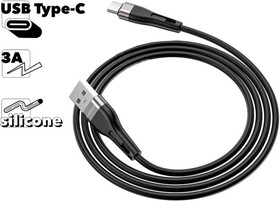 USB кабель BOROFONE BX46 Rush Type-C, 1м, 3A, силикон (черный)