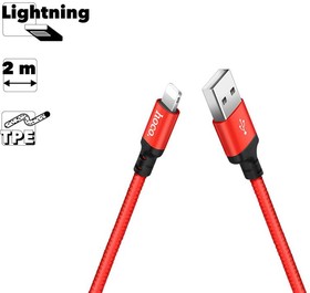 USB кабель HOCO X14 Times Speed Lightning 8-pin, 2м, TPE (черный, красный)