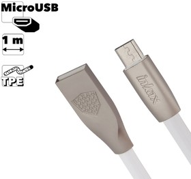 USB кабель inkax CK-19 Twisted Craft MicroUSB, плоский, 1м, TPE (белый)