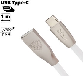 USB кабель inkax CK-19 Twisted Craft Type-C, плоский, 1м, TPE (белый)