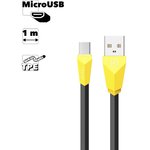 USB кабель REMAX Alien RC-030m MicroUSB, 1м, TPE (черный)