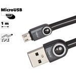 USB кабель REMAX Lemen RC-101m MicroUSB, 1м, TPE (черный)