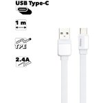 USB кабель REMAX Platinum Pro RC-154a Type-C, 2.4A, 1м, PVC (белый)