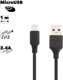 USB кабель WK Full Speed Pro WDC-092m MicroUSB, 2.4A, 1м, TPE (черный)
