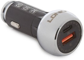 Фото 1/2 Автомобильная зарядка "LDNIO" C1 PD + QC 3.0 + USB кабель USB Type-C (черная, коробка)