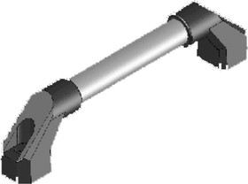 Ручка для шкафа алюминий и пластик, L-400 мм H-55 мм РА02.400 TRZ0077