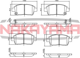 HP8508NY, Колодки тормозные дисковые, перед. TOYOTA COROLLA 02-, PRIUS 03-, YARIS 99-