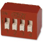 BD04AV, Переключатель: DIP-SWITCH, Кол-во секций: 4, OFF-ON, 0,025A/25ВDC