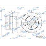 MBC030029, Диск тормозной KIA Cerato (04-) задний (1шт.) MANDO