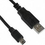 102-1031-BL-00200, Cable Assembly USB 2m Mini USB Type B to USB Type A 5 to 4 ...