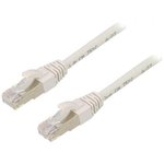Patch cable, RJ45 plug, straight to RJ45 plug, straight, Cat 6A, S/FTP, LSZH, 1.5 m, white