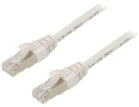 Patch cable, RJ45 plug, straight to RJ45 plug, straight, Cat 6A, S/FTP, LSZH, 7.5 m, white