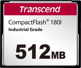 Фото 1/2 TS512MCF180I, CF180I CompactFlash Industrial 512 MB SLC Compact Flash Card